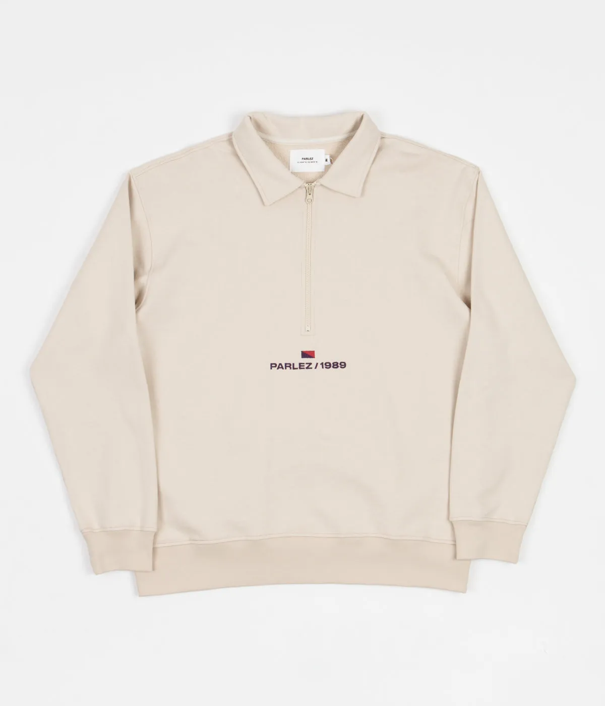 Parlez Cardinal 1/4 Zip Sweatshirt - Ecru