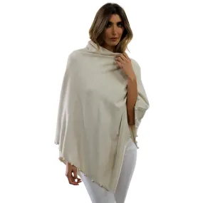 Pearl Trim Poncho - Ivory