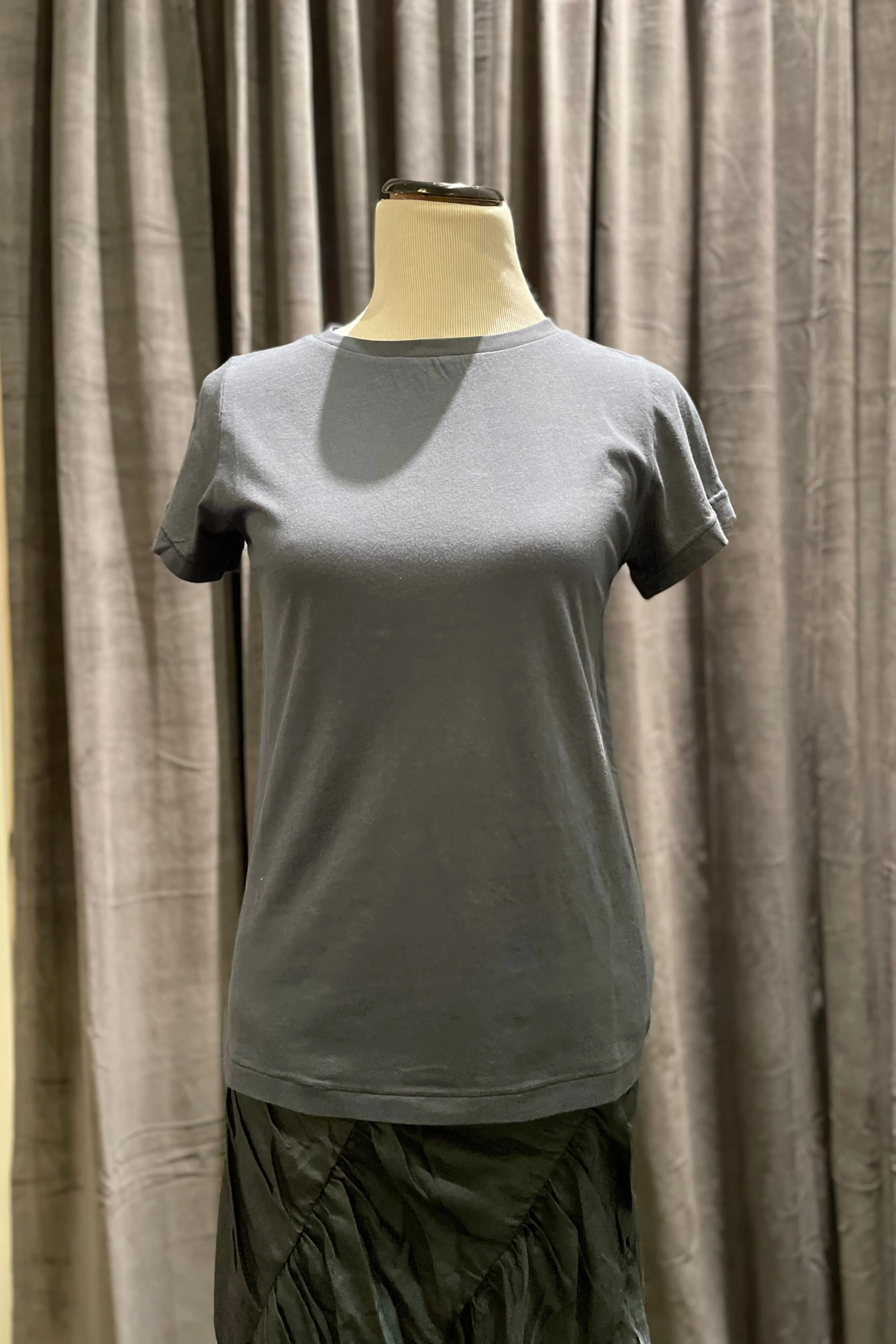 Pewter Cotton Cap Sleeve Tee