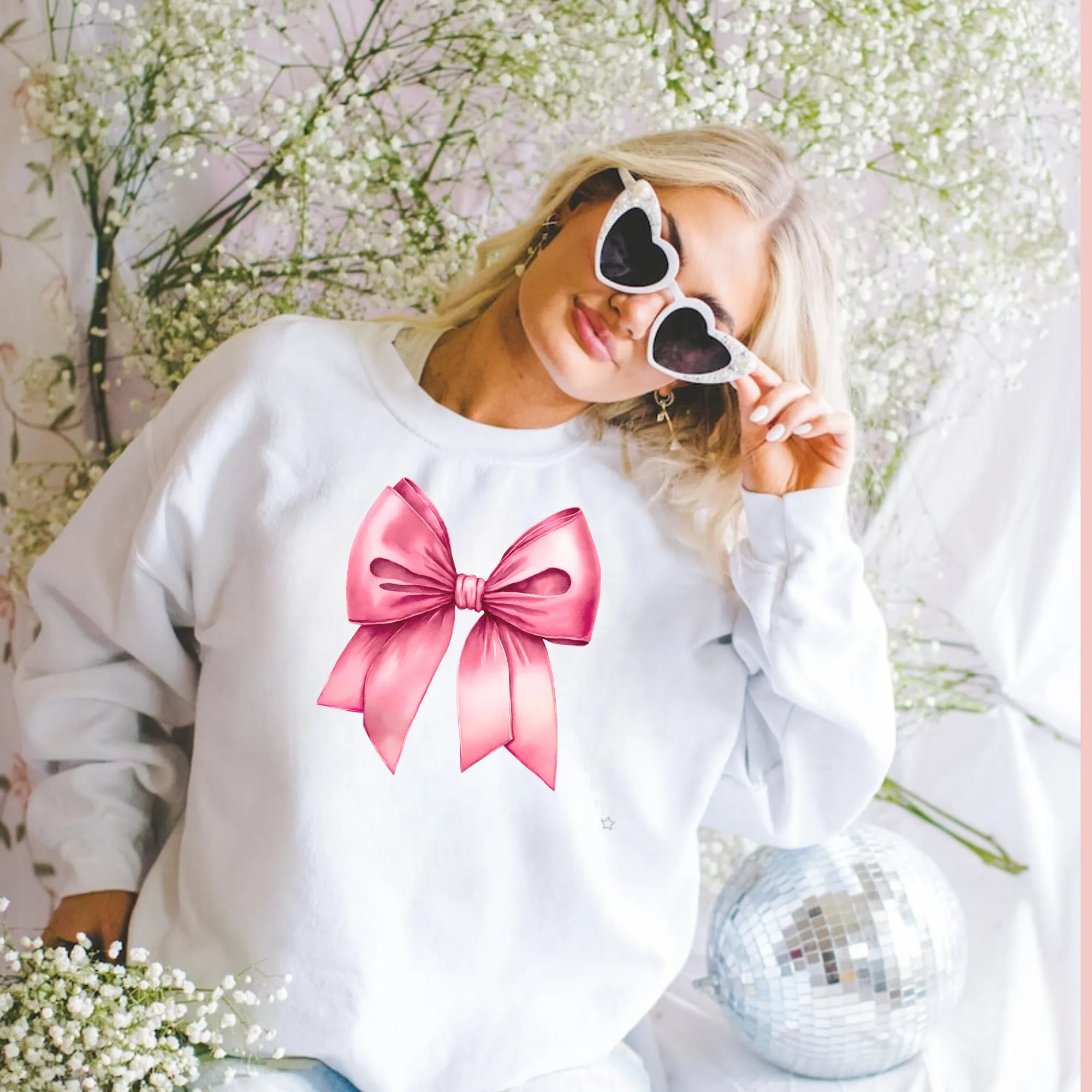 Pink Bow Coquette Sweatshirt