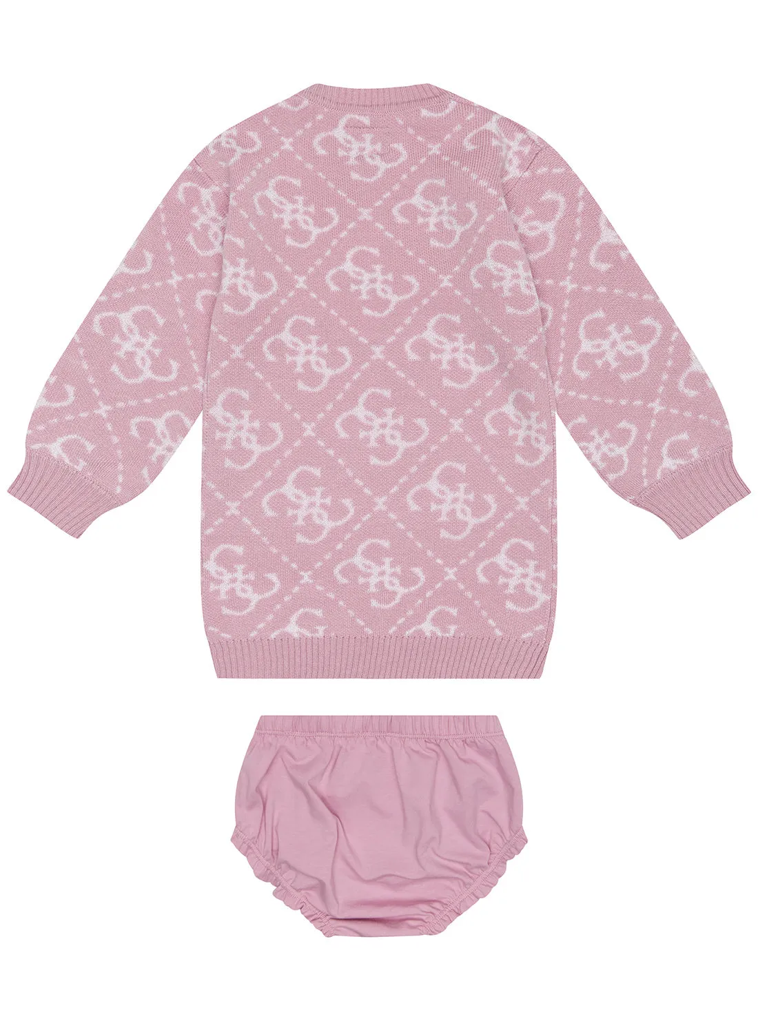 Pink Logo Sweater Dress and Panties Set (0-24M)