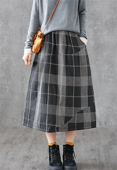 Plaid Casual Cotton loose fitting Women's Skirts DZA2006132