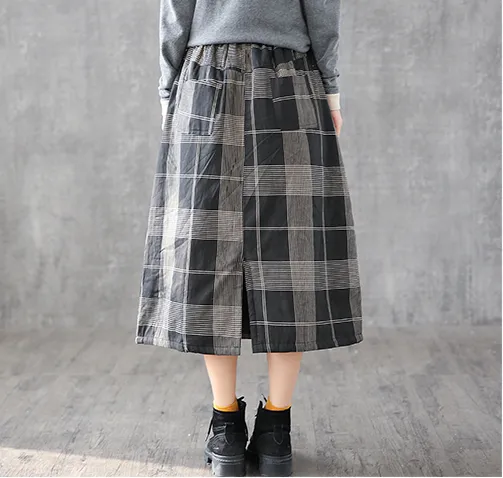 Plaid Casual Cotton loose fitting Women's Skirts DZA2006132