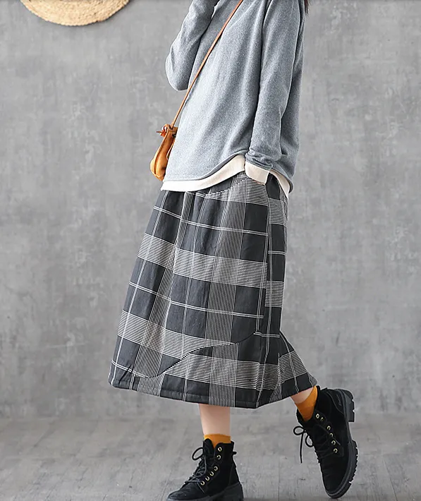 Plaid Casual Cotton loose fitting Women's Skirts DZA2006132