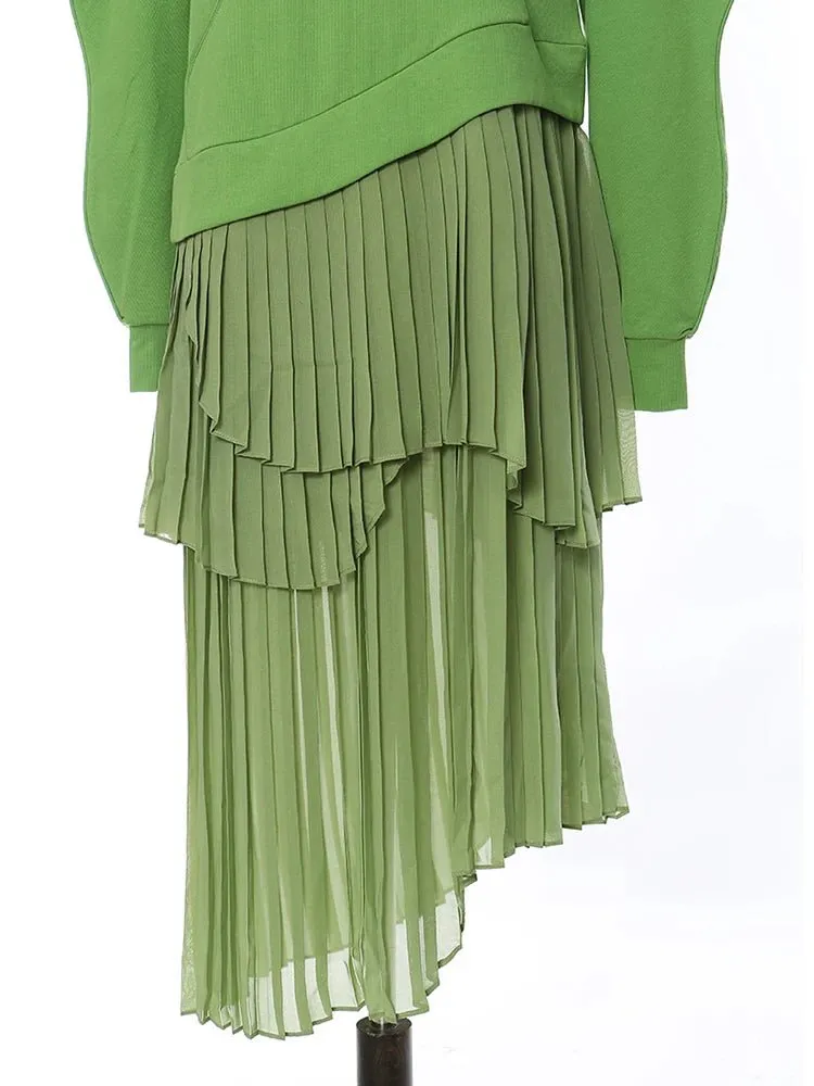 Pre Order:  Hooded Pleated Layered Sweater Dress - @theestylishp