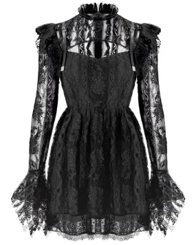 Punk Rave Daily Life Urban Occult Gothic Lace Keyhole Witch Dress