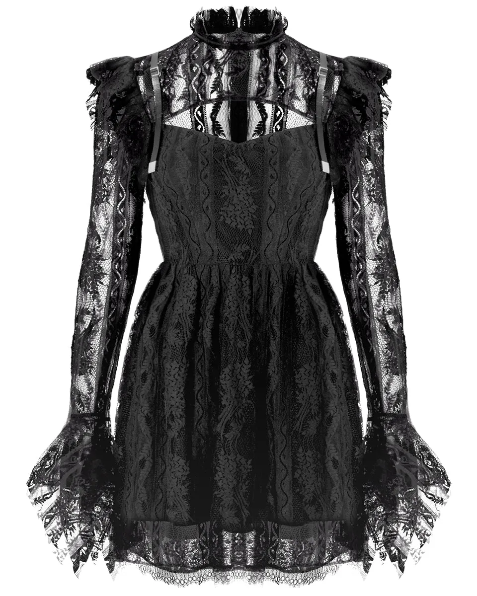 Punk Rave Daily Life Urban Occult Gothic Lace Keyhole Witch Dress