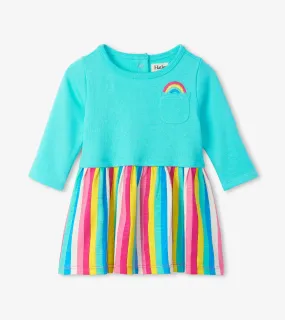 Radiant Rainbow Layered Knit Baby Girls Dress | Hatley