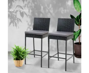 Rattan Bar Stools x 2