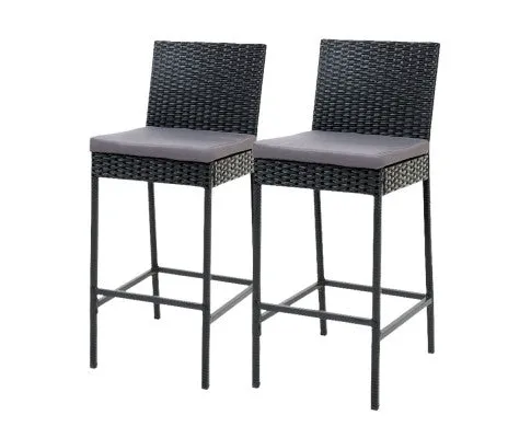 Rattan Bar Stools x 2