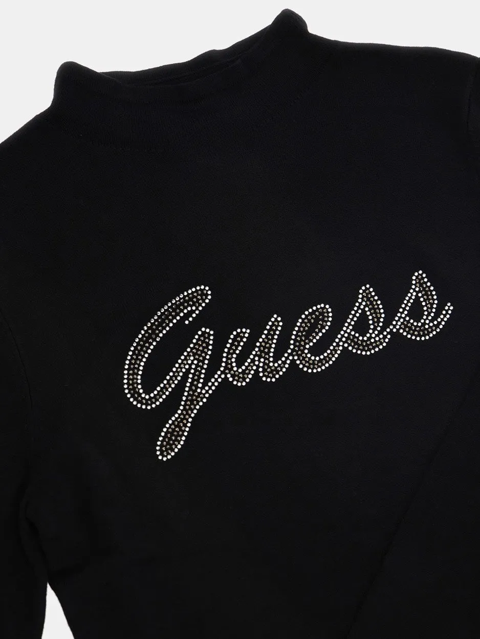 Rhinestone Logo Sweater - Zwart