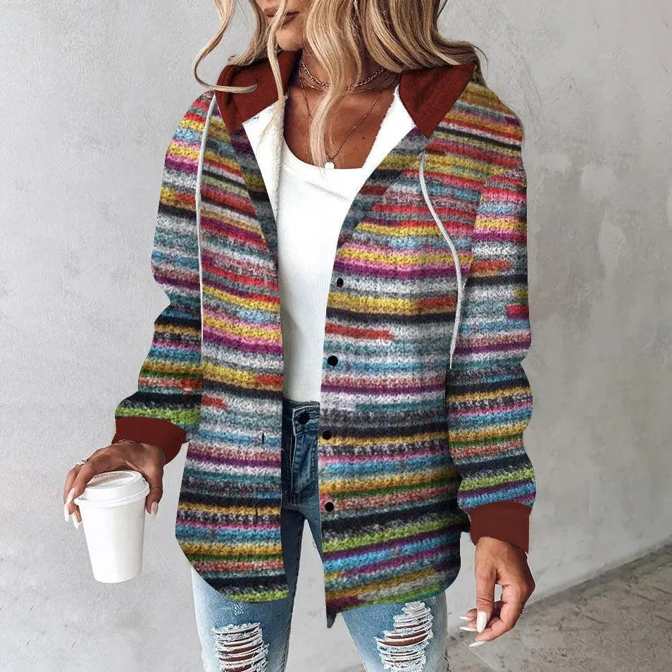 Rosie - Colorful knitted hooded sweater