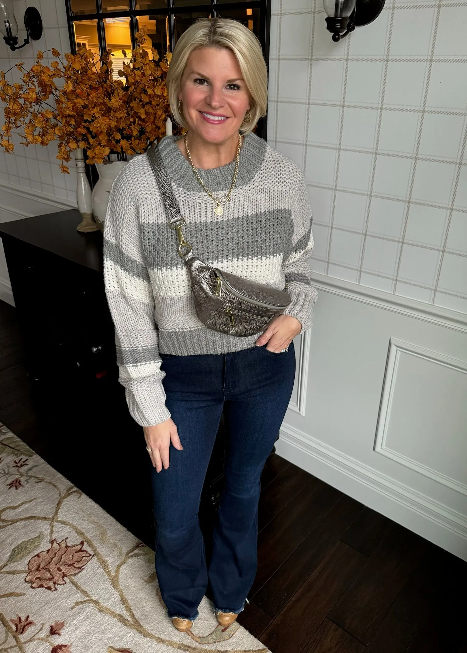 Shades of Grey Stripe Sweater