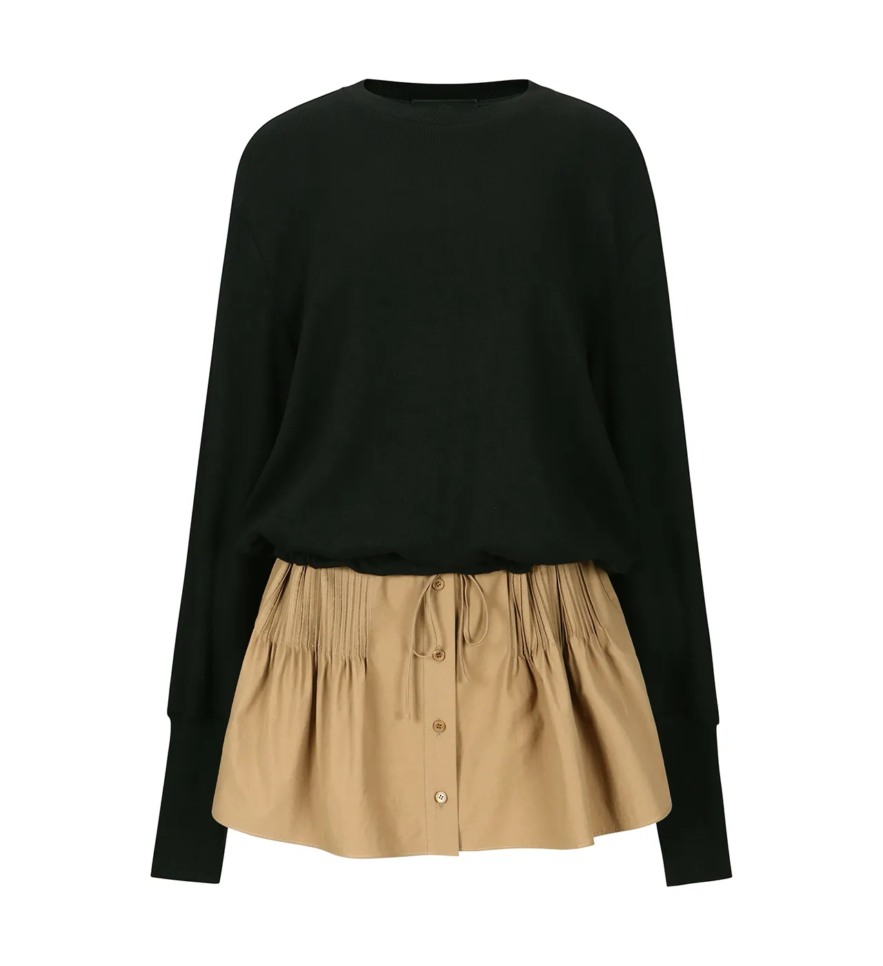 Shirring Skirt Layered Top