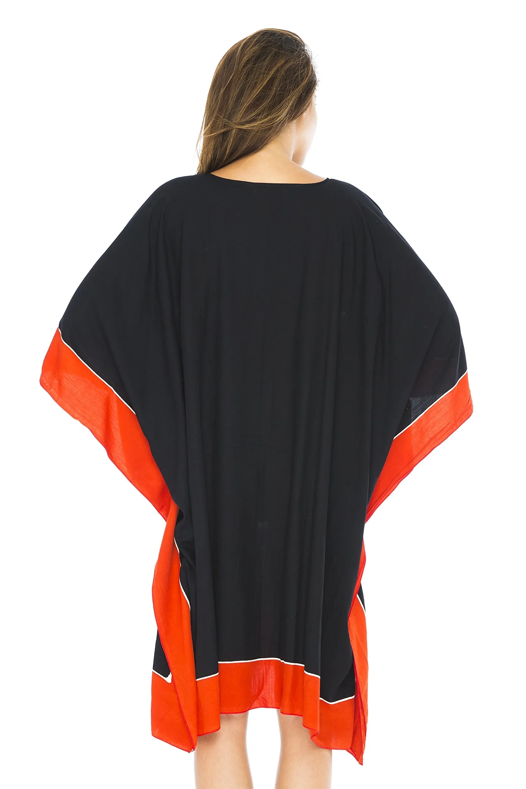 Short Hand Painted African Poncho Tunic Cover Up