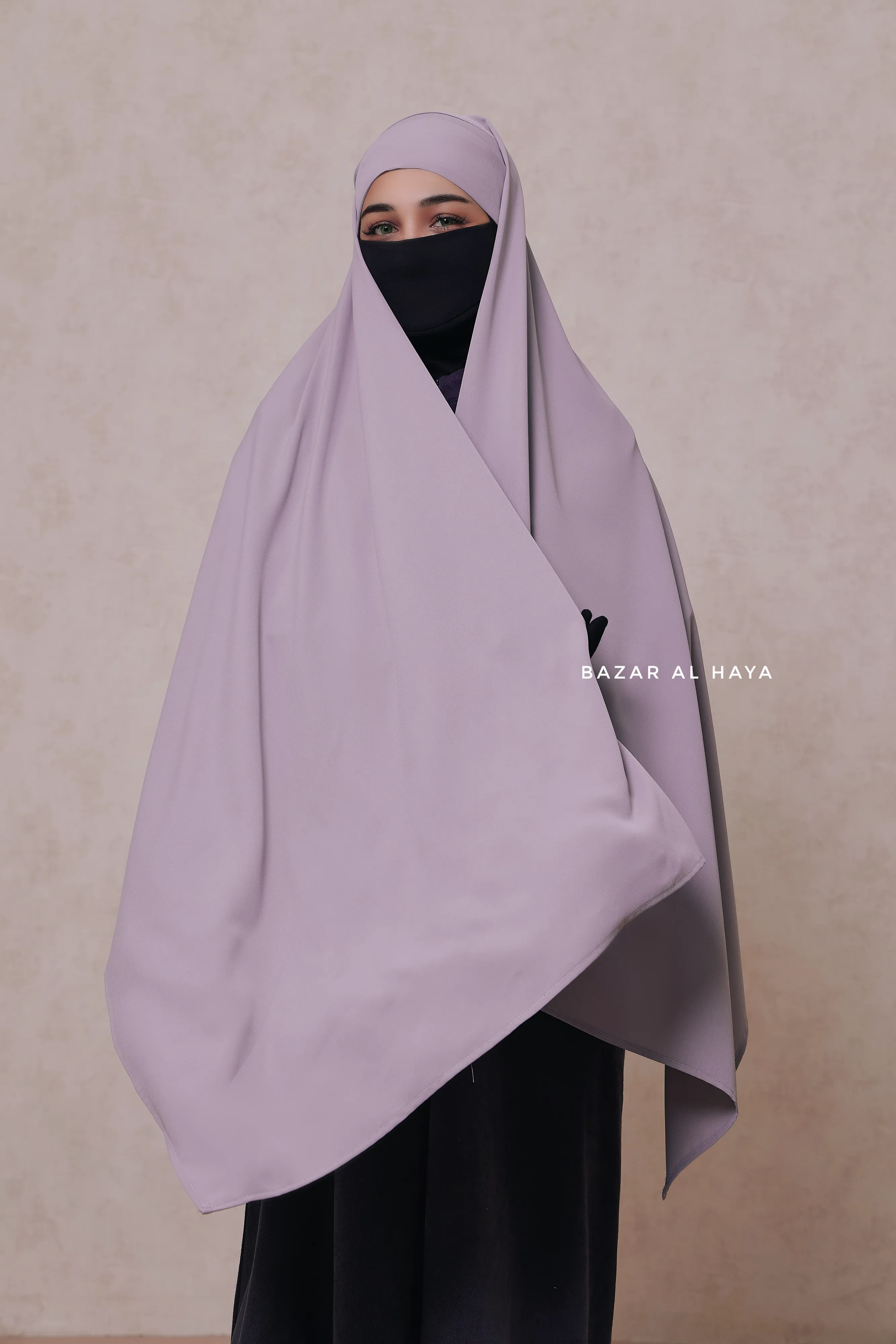 Silver Tie Back Scarf & Khimar - Long Rectangle Shape - Style & More