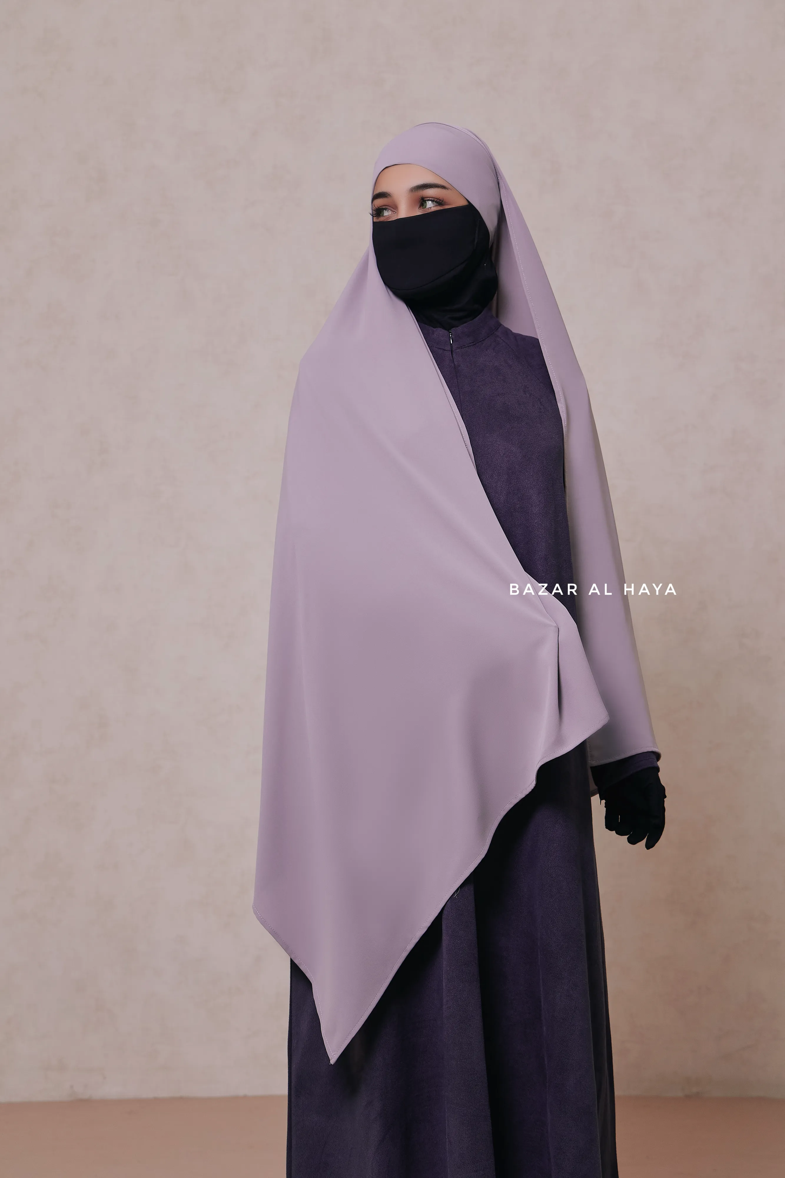 Silver Tie Back Scarf & Khimar - Long Rectangle Shape - Style & More