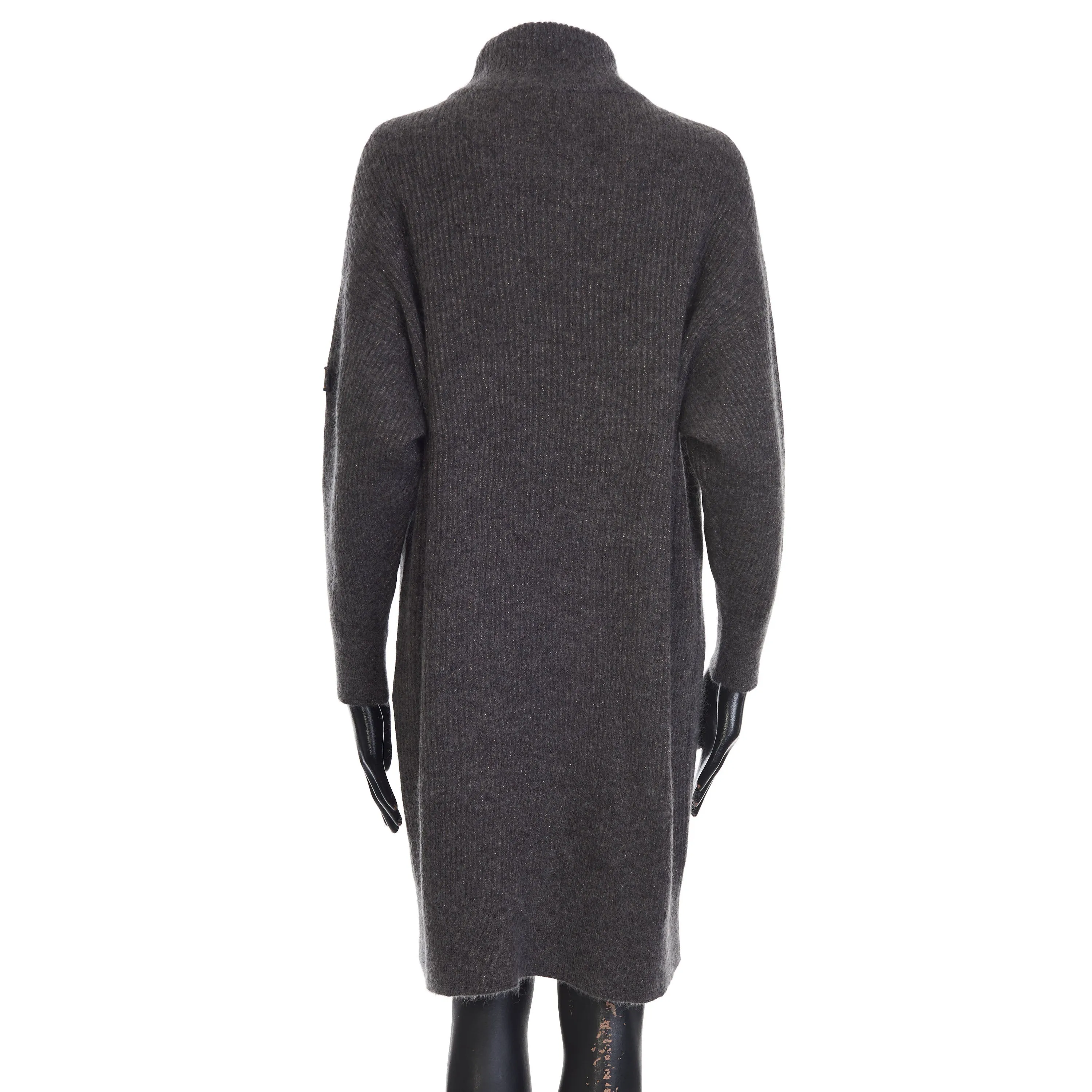 Sparkling Gray Sweater Dress - Monili, Mohair/Metallic Knit