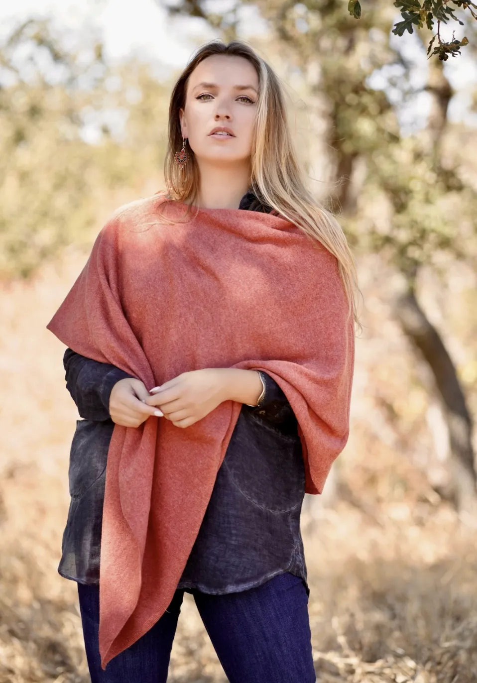 Spice Cashmere Poncho