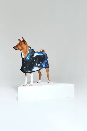 Starry Night Dog Poncho Dark Blue