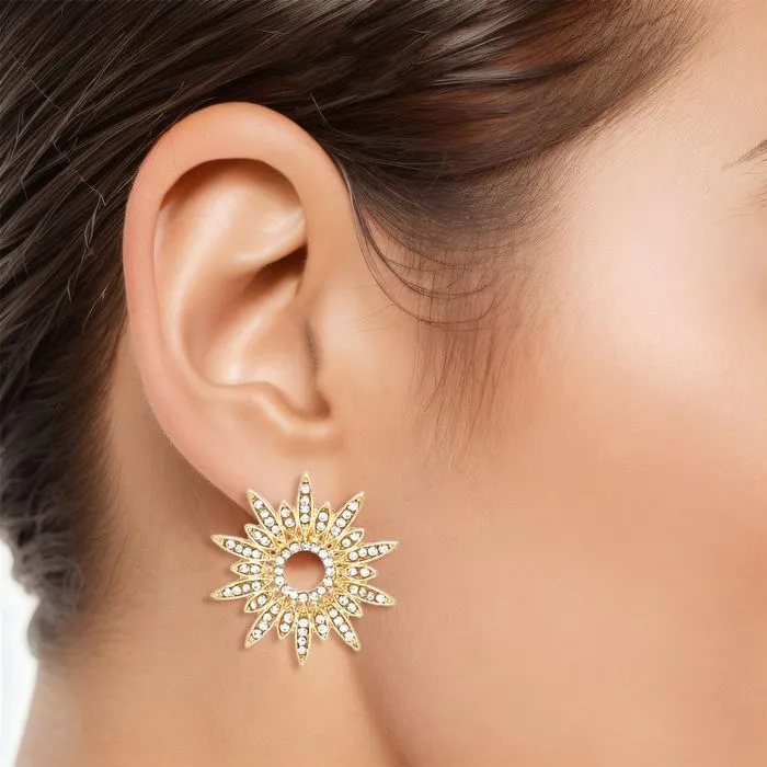 Stud Celestial Star Gold Earrings for Women