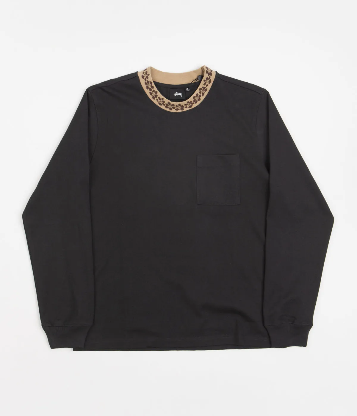 Stussy Flower Mockneck Sweatshirt - Black