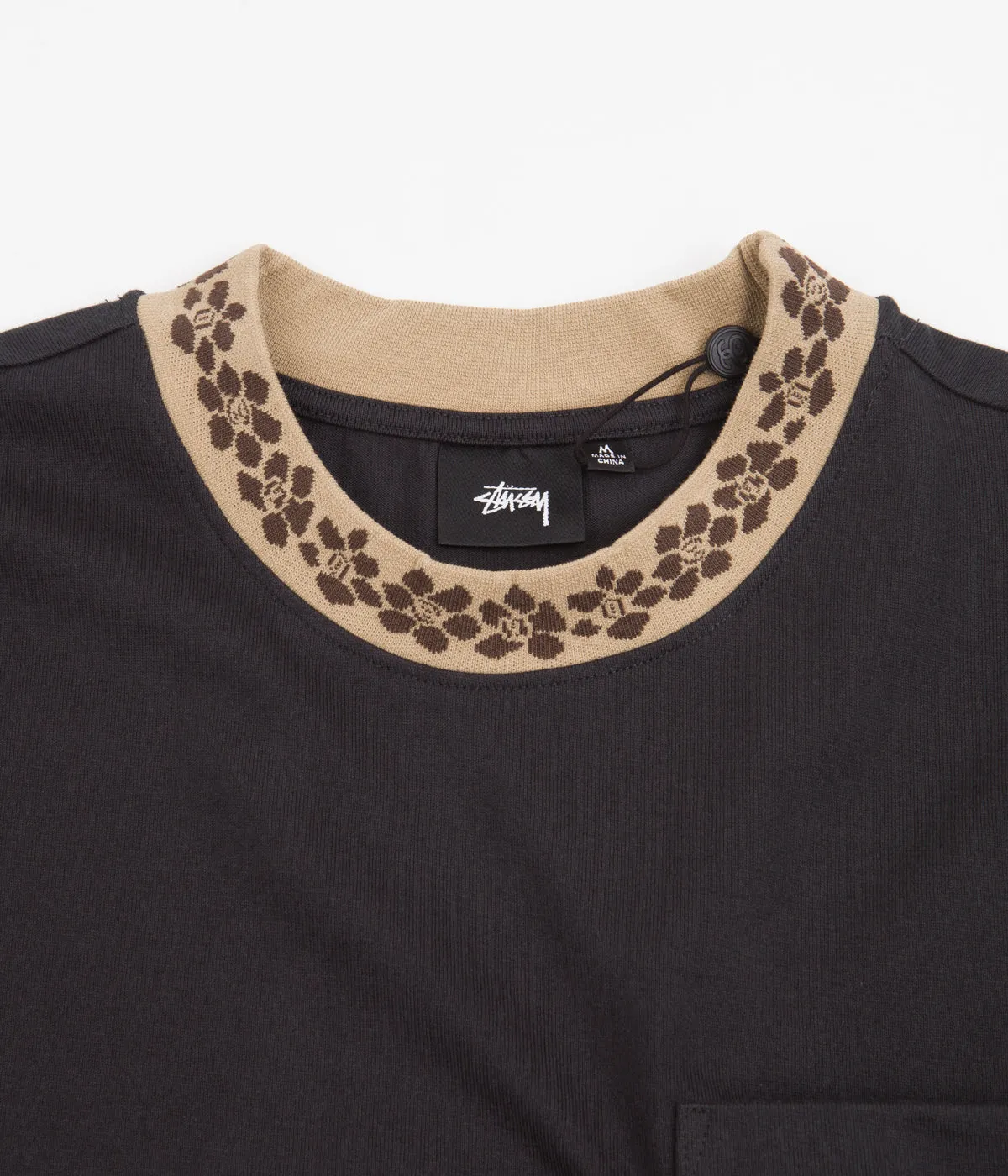 Stussy Flower Mockneck Sweatshirt - Black