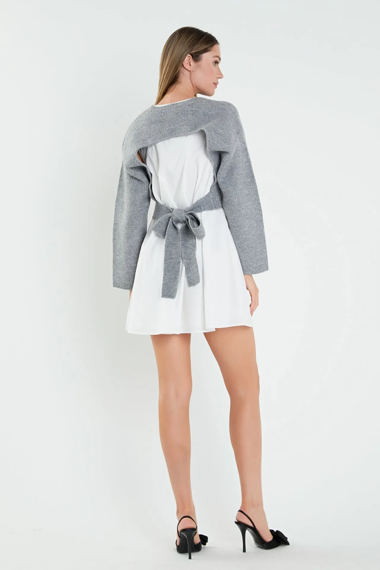 Sweater with Poplin Mini Dress