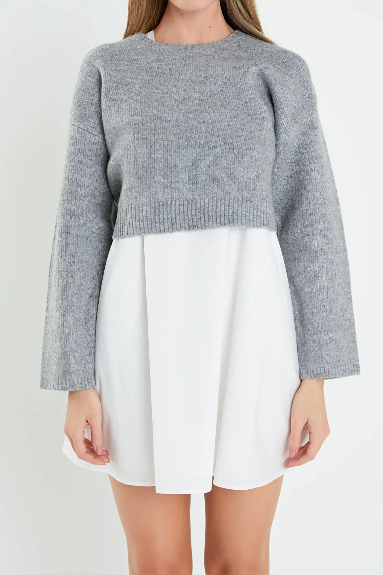 Sweater with Poplin Mini Dress