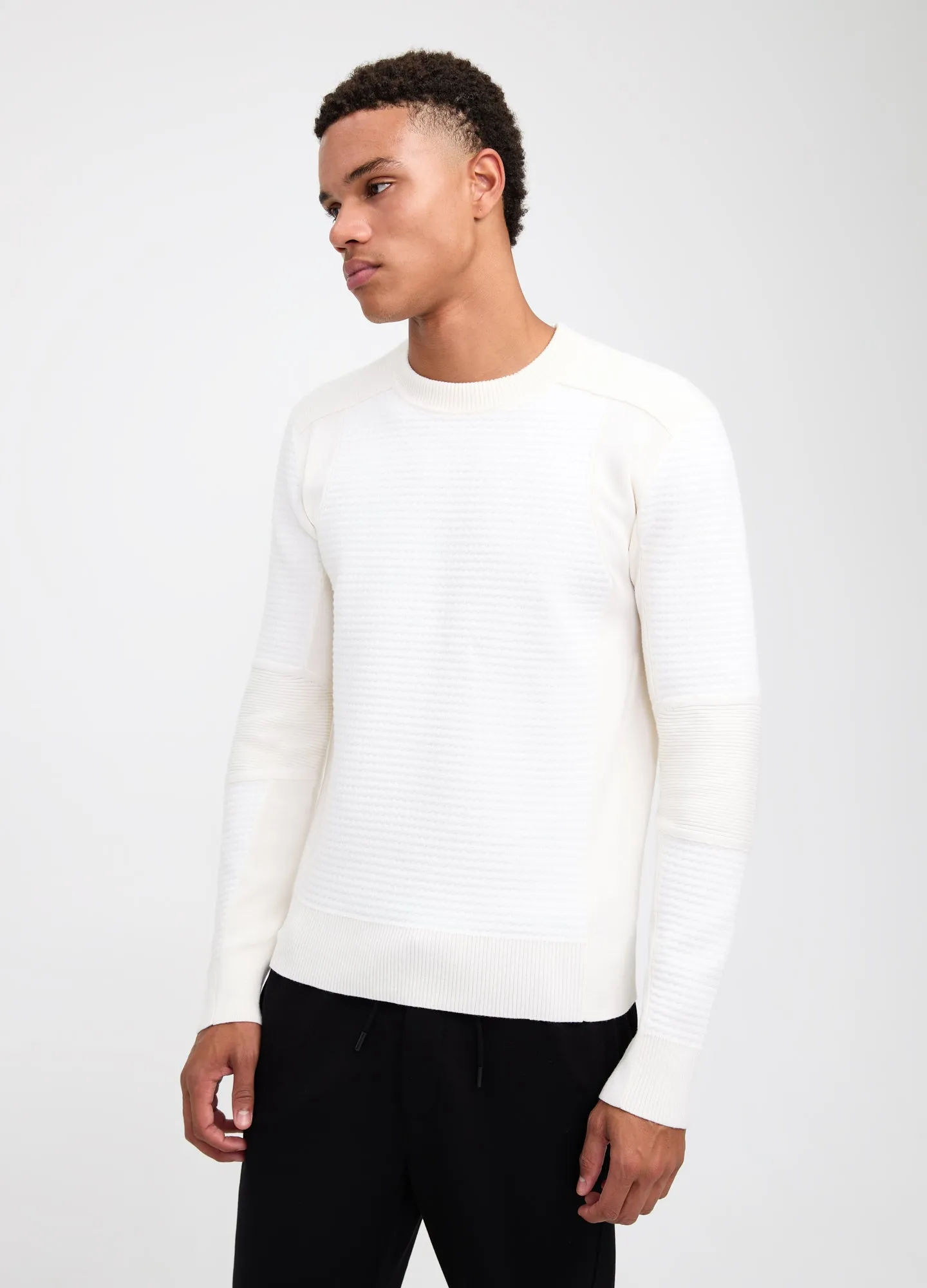 Textured Jacquard Sweater Ivory