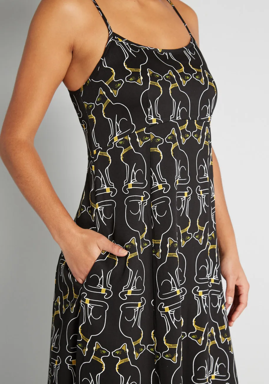 The Art of Purr-suasion Midi Dress