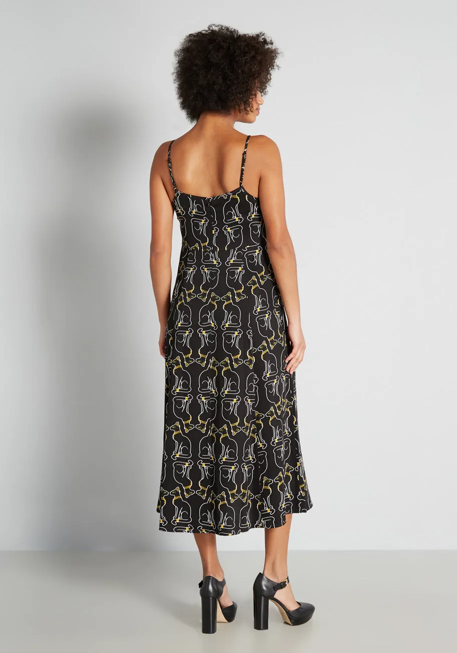 The Art of Purr-suasion Midi Dress