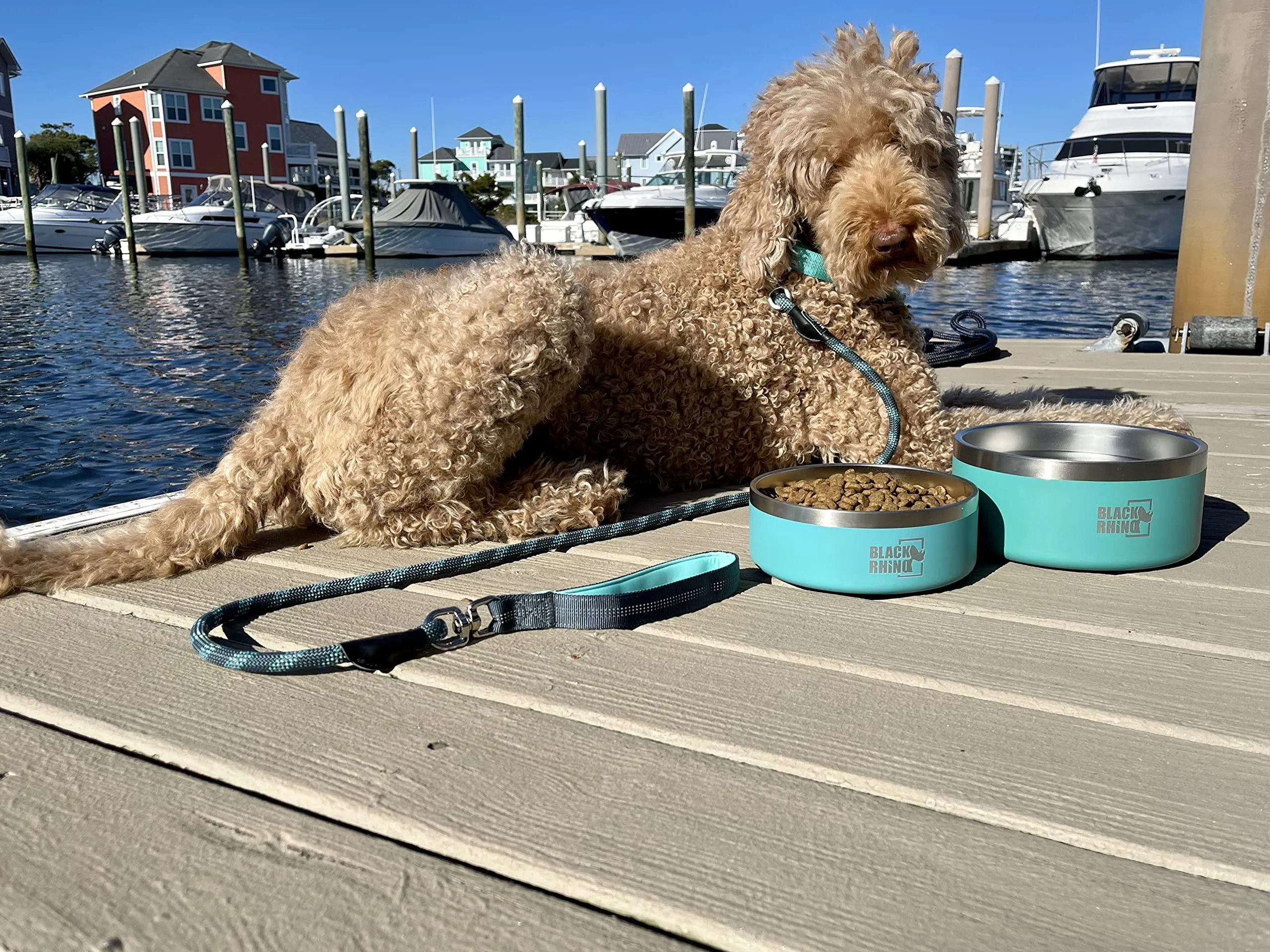 The Dura-Bowl Double Insulated Stainless Steel Food & Water Dog Bowls for Small, Medium, Large Dogs | Non Slip