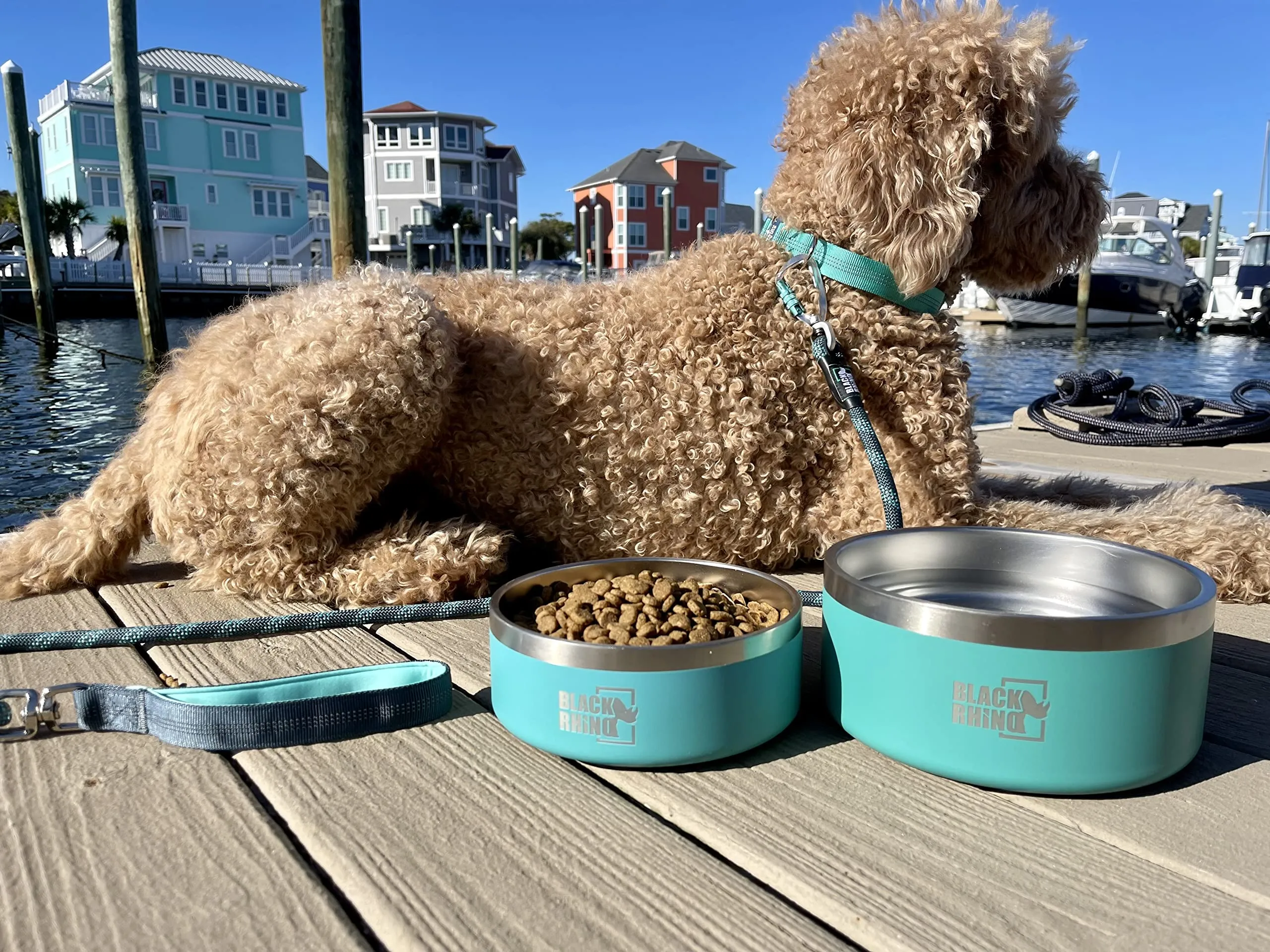 The Dura-Bowl Double Insulated Stainless Steel Food & Water Dog Bowls for Small, Medium, Large Dogs | Non Slip