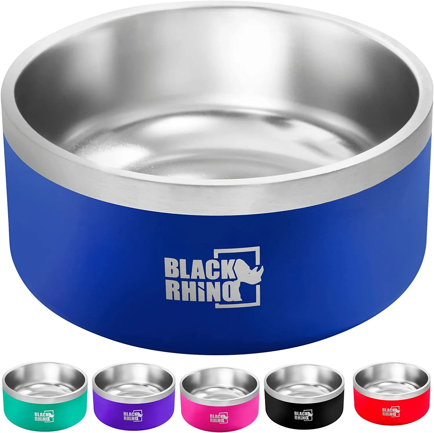 The Dura-Bowl Double Insulated Stainless Steel Food & Water Dog Bowls for Small, Medium, Large Dogs | Non Slip