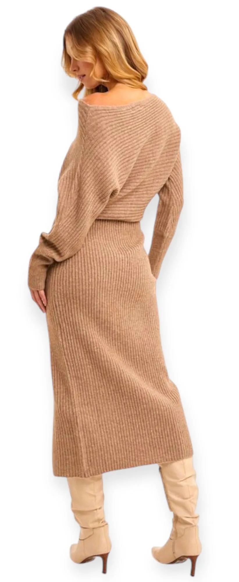 The Enchanting Slit Sweater Dress