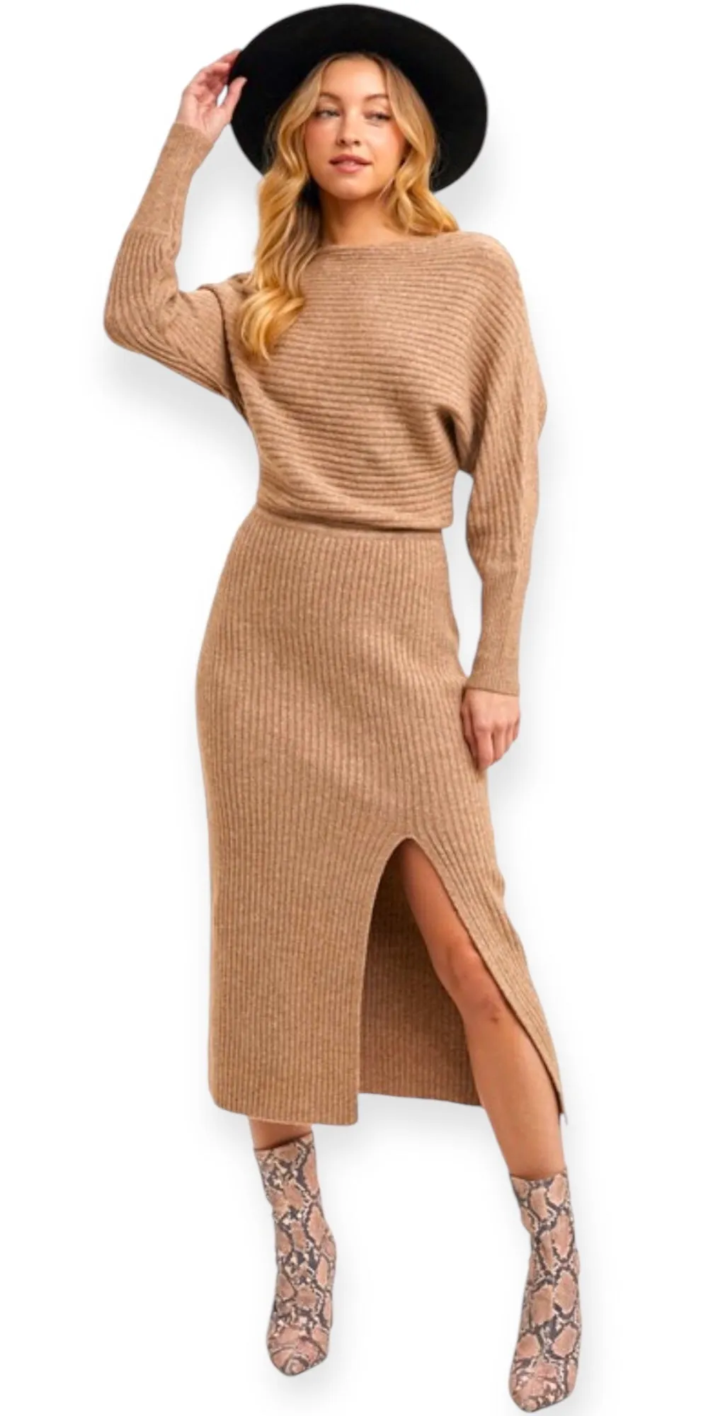 The Enchanting Slit Sweater Dress