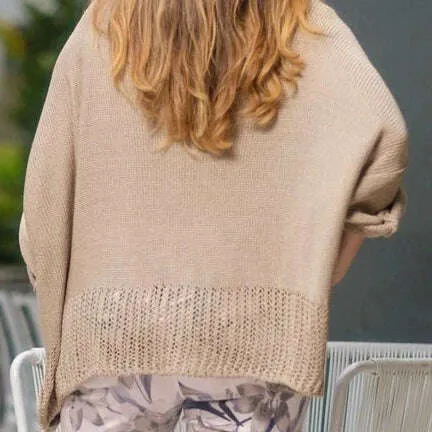 Tina Stephens - Amani CROPPED SWEATER - Natural