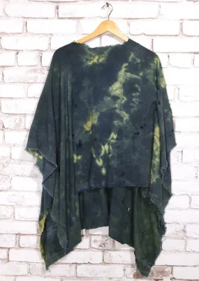 totally blown x pskaufman... blue cream tie-dye poncho