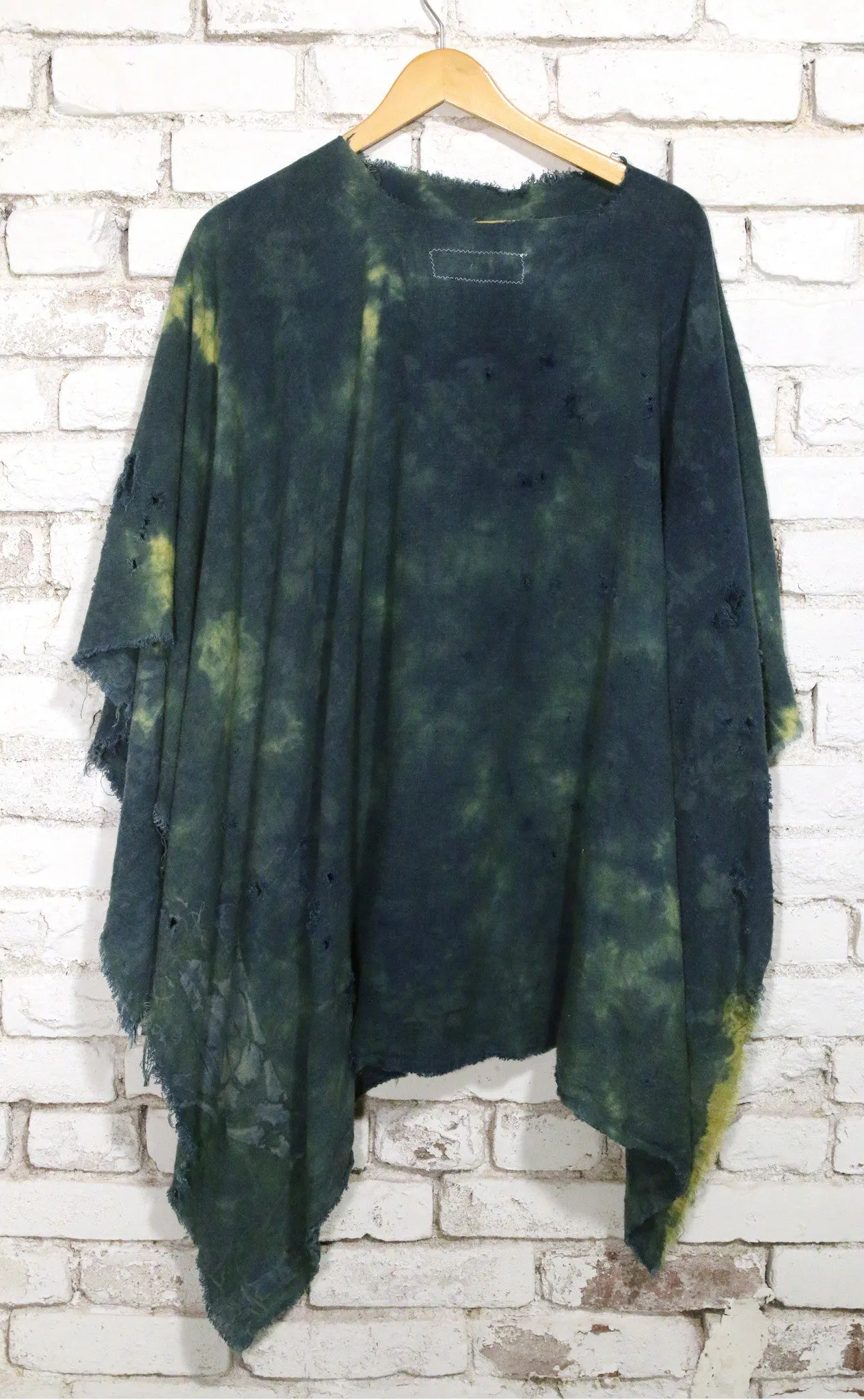 totally blown x pskaufman... blue cream tie-dye poncho