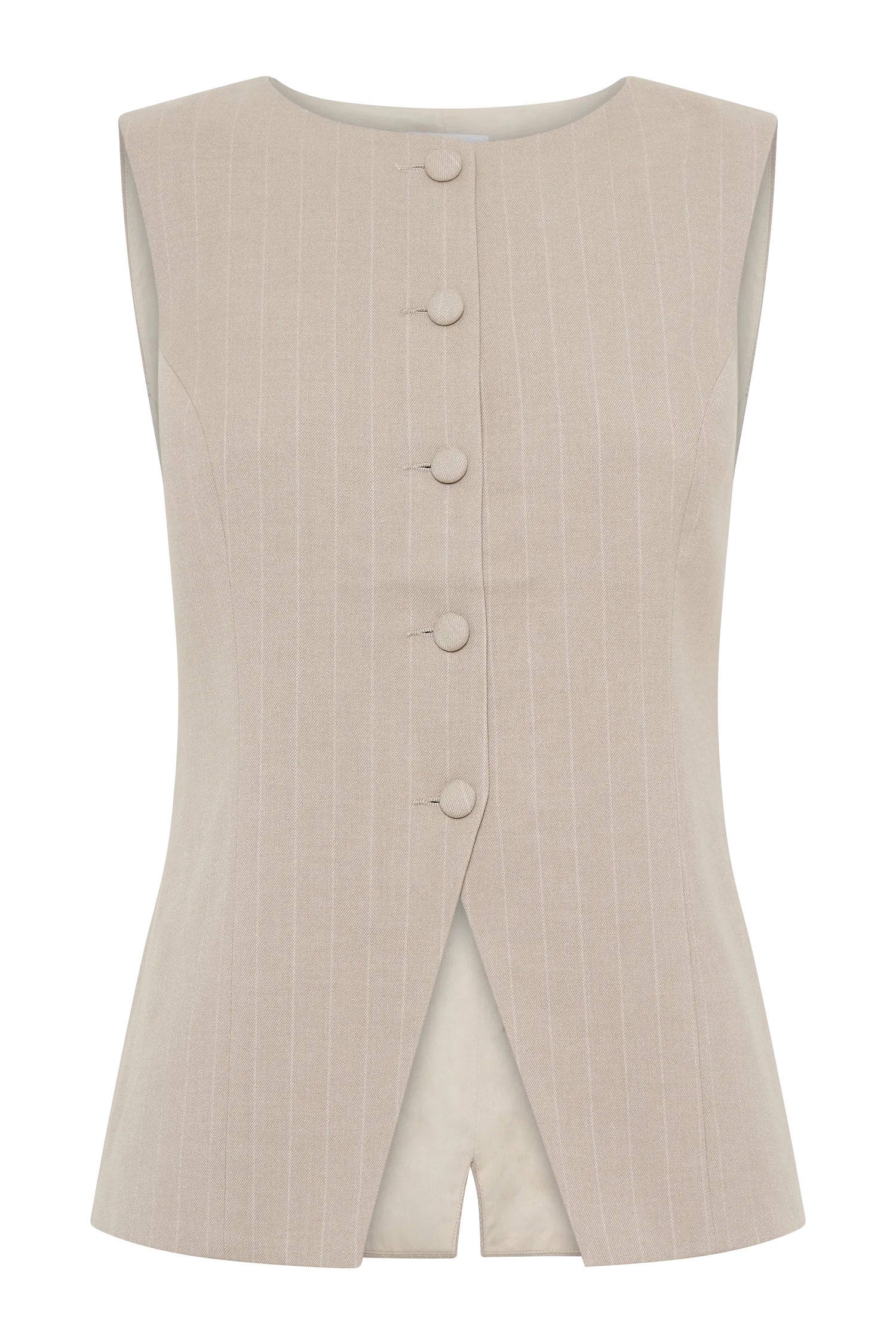 Tracey Suiting Vest - Taupe Pinstripe