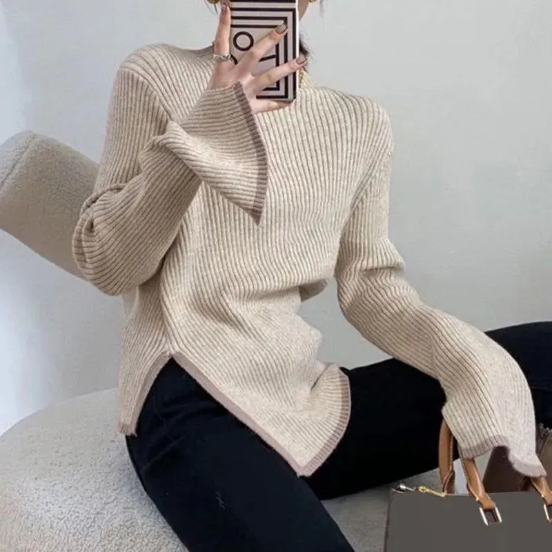 Turtleneck Sweater Autumn Winter Long Sleeve Pullovers Ladies*