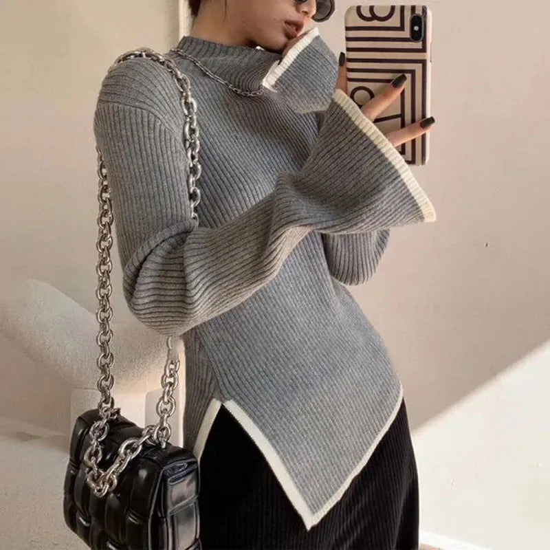 Turtleneck Sweater Autumn Winter Long Sleeve Pullovers Ladies*