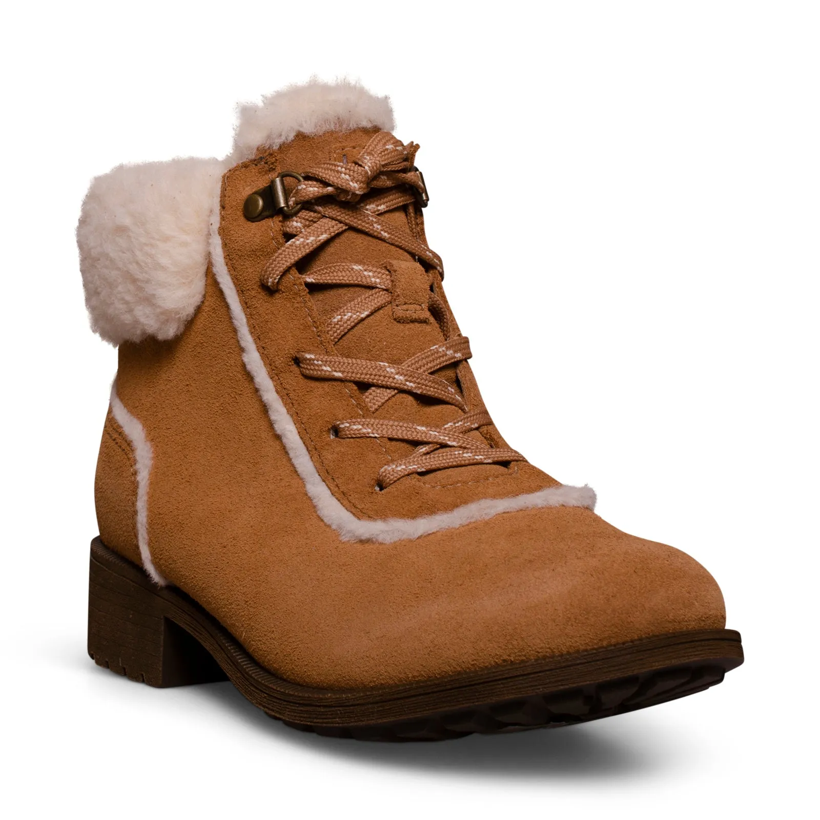 UGG Bodie Fur Lace Boot Chestnut Boots - Women's