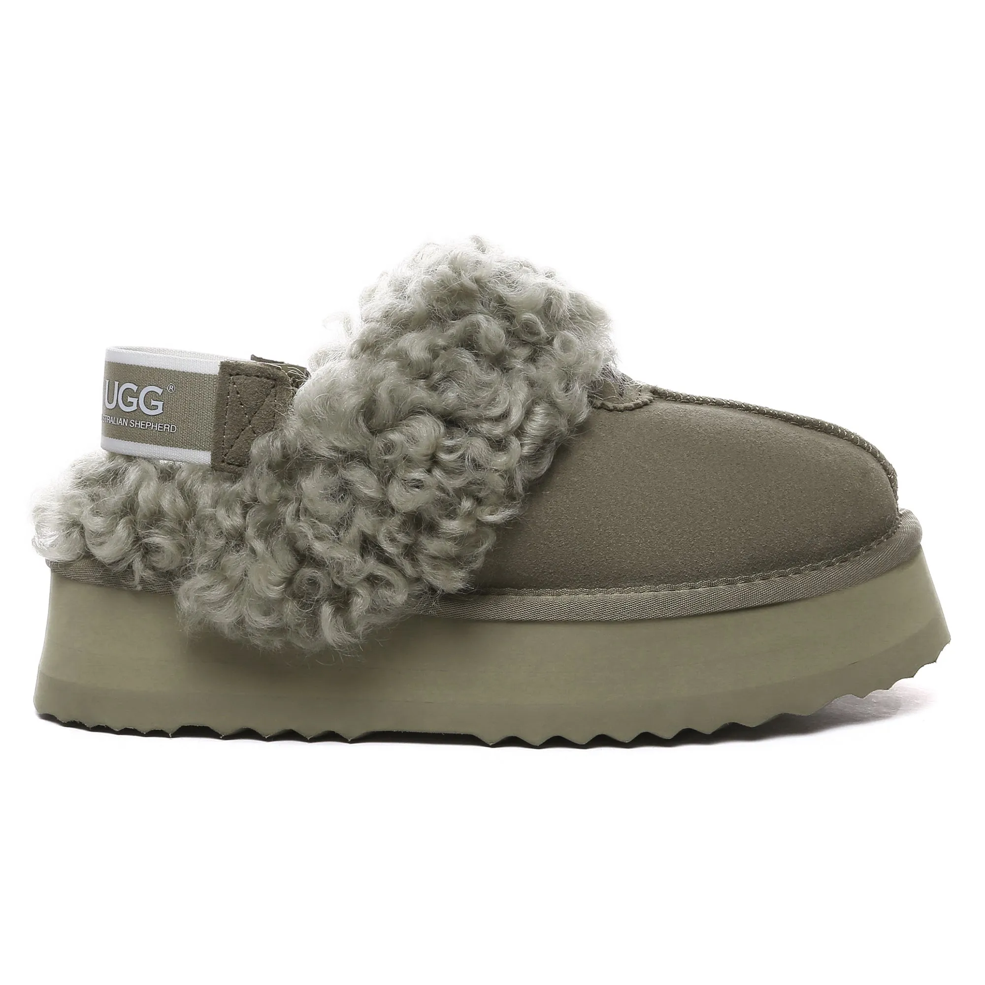 UGG Fuzzy Waffle Slingback Platform Slides