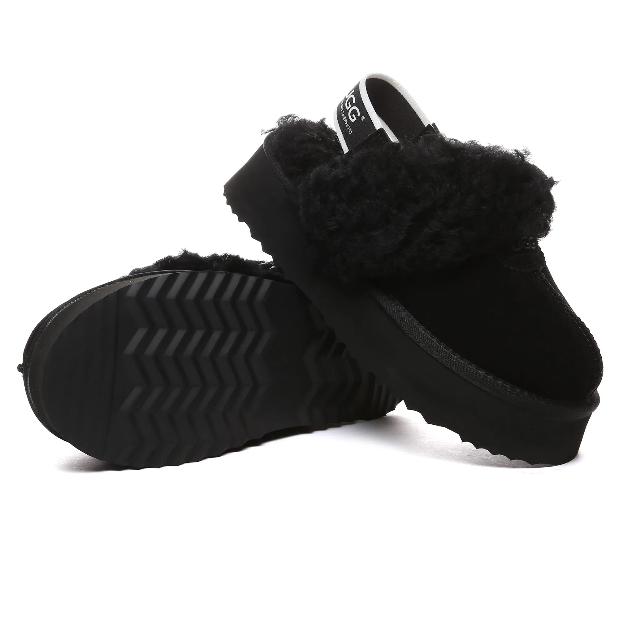 UGG Fuzzy Waffle Slingback Platform Slides