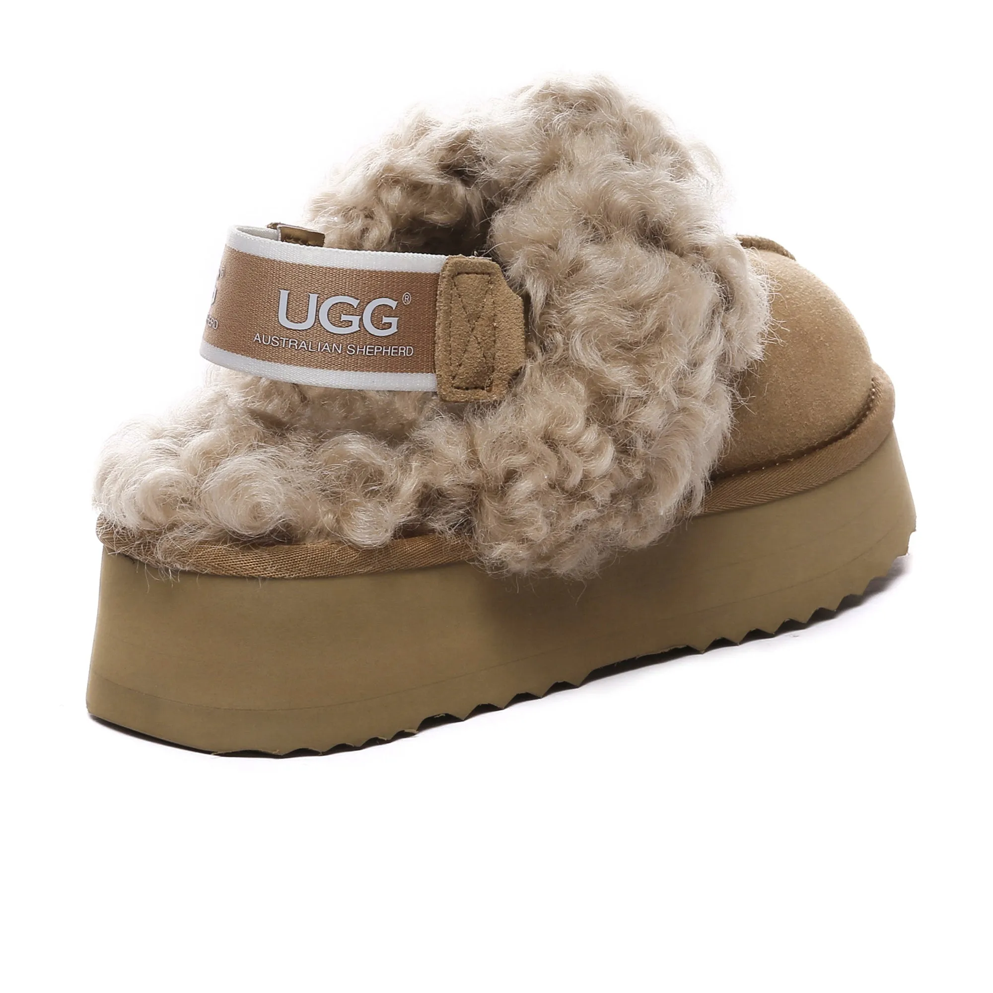 UGG Fuzzy Waffle Slingback Platform Slides