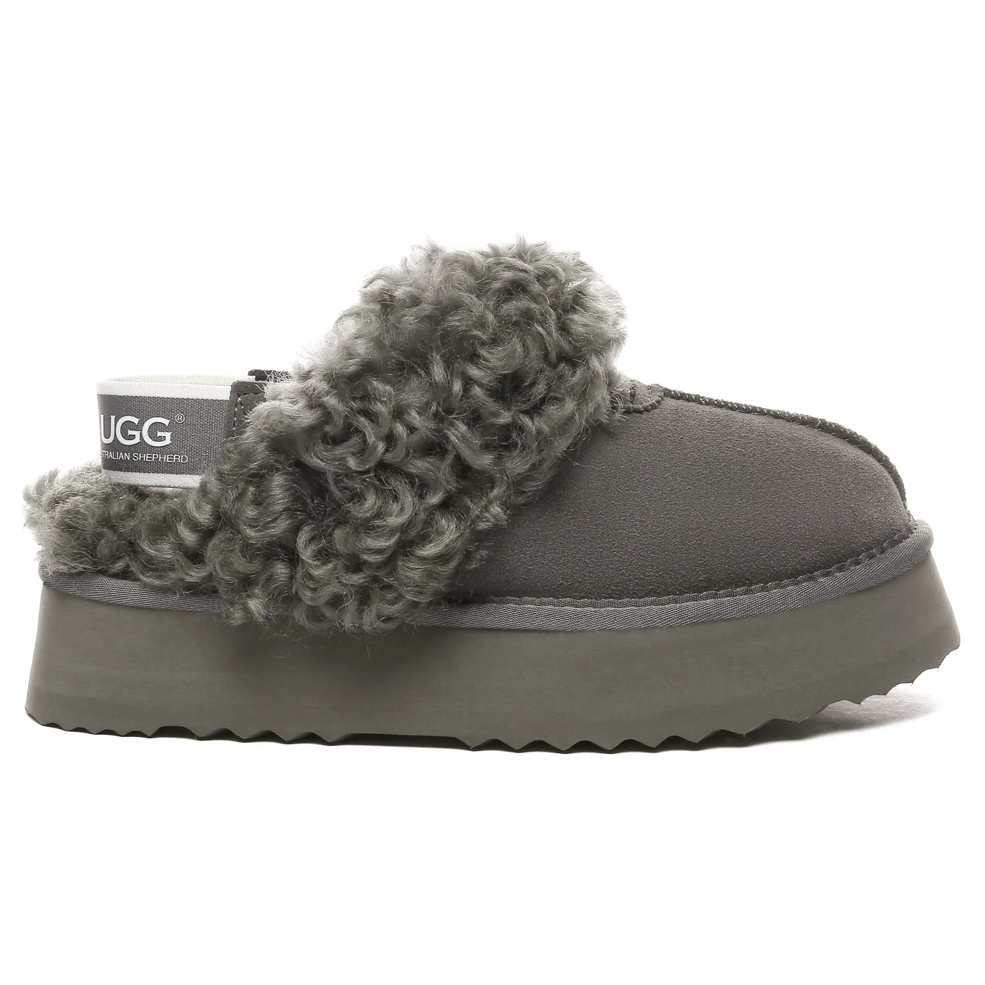 UGG Fuzzy Waffle Slingback Platform Slides