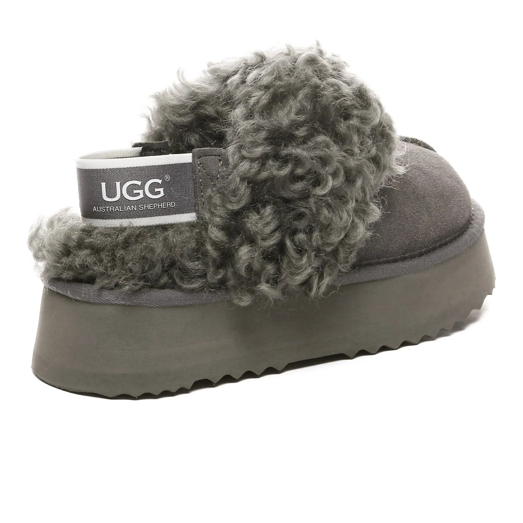 UGG Fuzzy Waffle Slingback Platform Slides