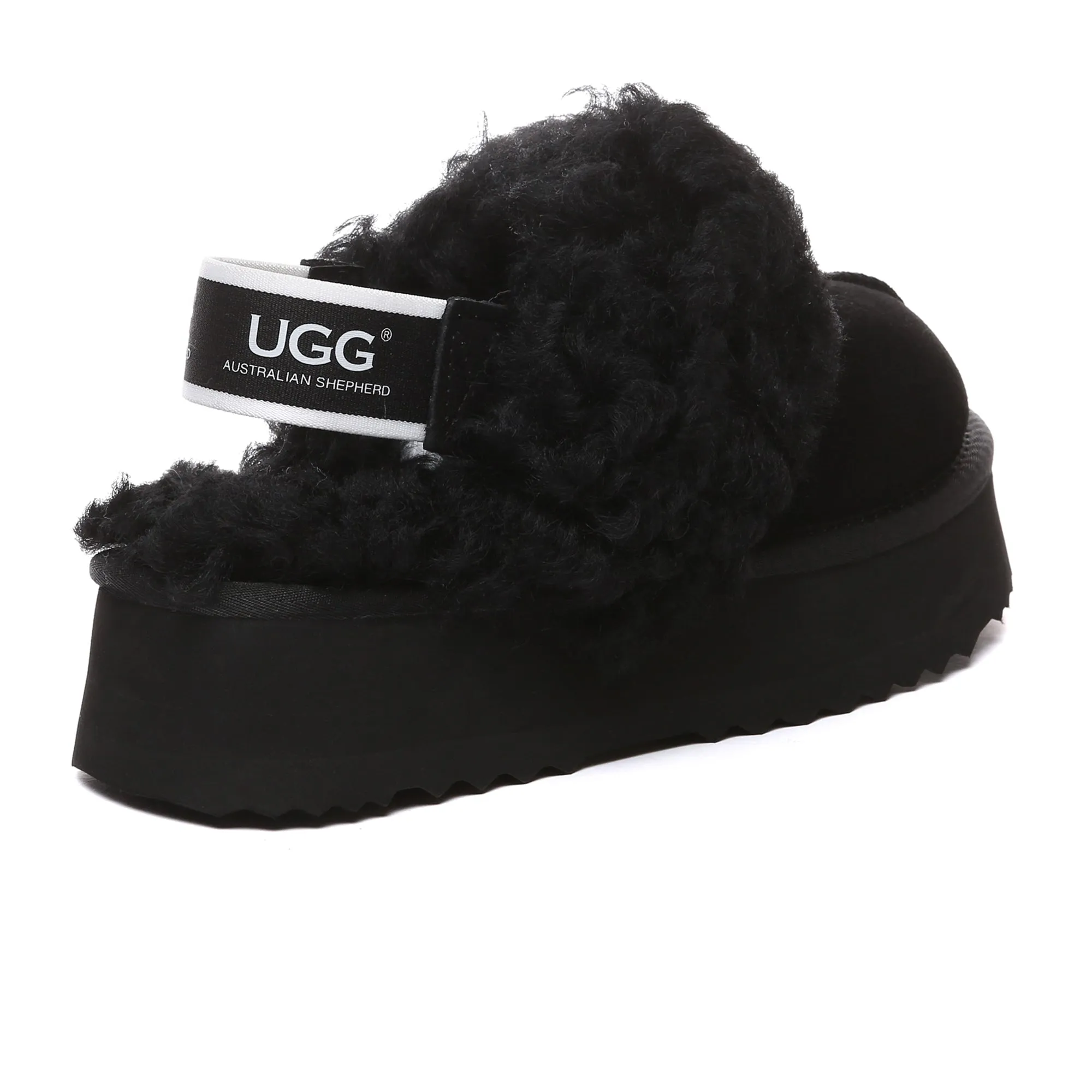 UGG Fuzzy Waffle Slingback Platform Slides